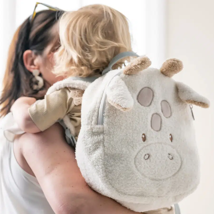 Рюкзак детский Nattou TEDDY Girafe Жираф 856232, бежевый, плюш, 33x30x8 см