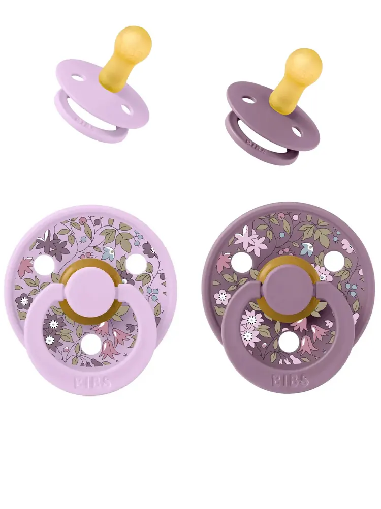 Набор пустышек латексных BIBS Liberty Colour, 2 шт. - Chamomile Lawn - Фиолетовый (Violet Sky), 6+ мес 12012101