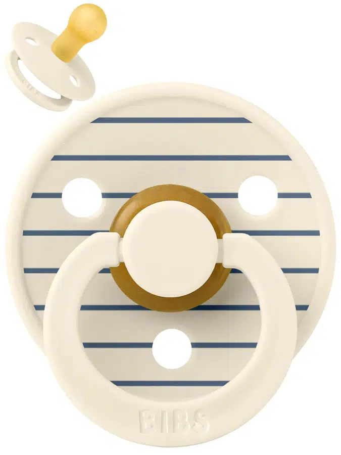 Пустышка латексная BIBS Studio Colour - Pin - Кремовый/Синий (Ivory Steel Blue), 0+ мес 10015280