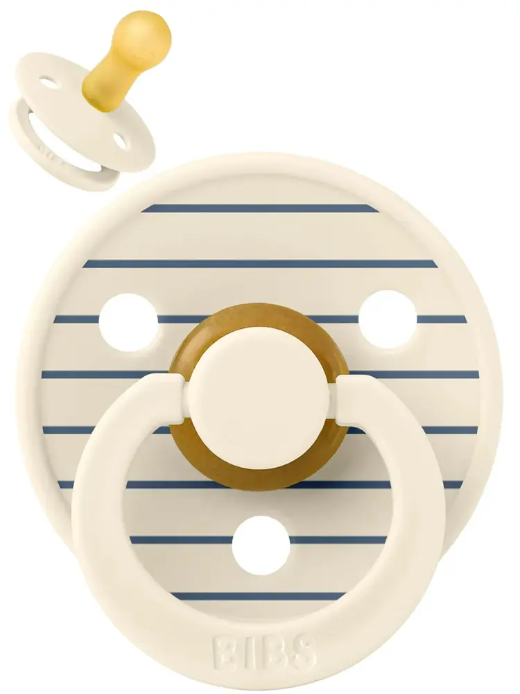 Пустышка латексная BIBS Studio Colour - Pin - Кремовый/Синий (Ivory Steel Blue), 6+ мес 20015280