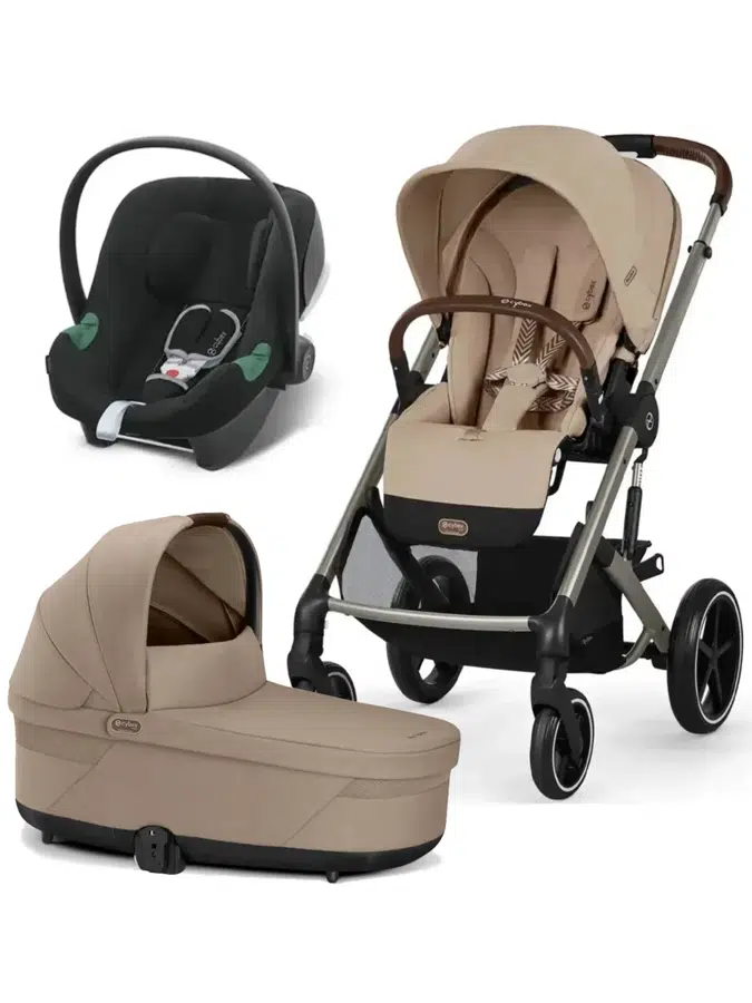 Коляска 3 в 1 Cybex Balios S Lux New TPE Almond Beige с дождевиком