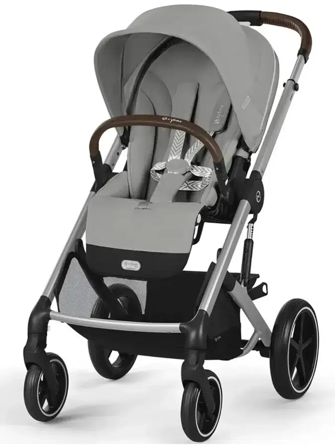 Коляска прогулочная Cybex Balios S Lux SLV Stone Grey с дождевиком