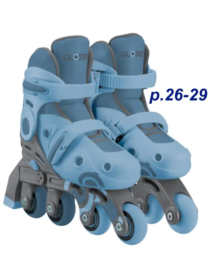 Коньки роликовые GLOBBER 2в1 пастельно-синий р.26-29