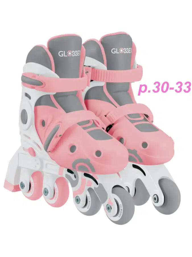 Коньки роликовые GLOBBER 2в1 пастельно-розовый р.30-33