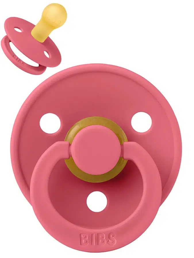 Пустышка латексная BIBS Colour - Коралловый (Coral), 0+ мес. 100262