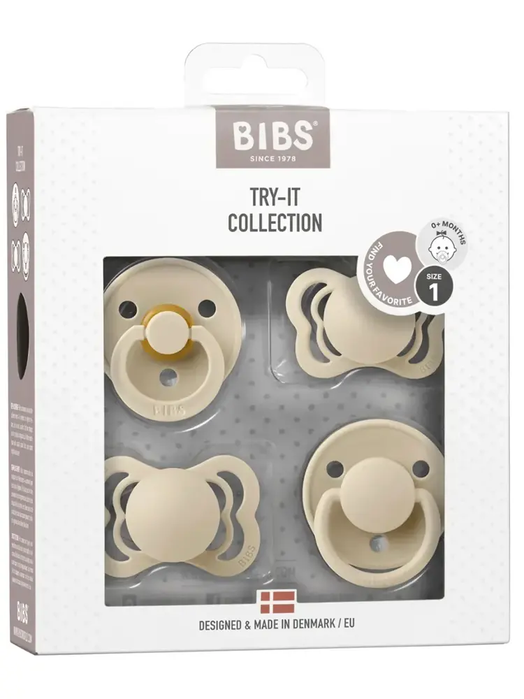 Набор пустышек BIBS Try-it, 4 шт. - Кремовый (Ivory), 0+ мес. 91340