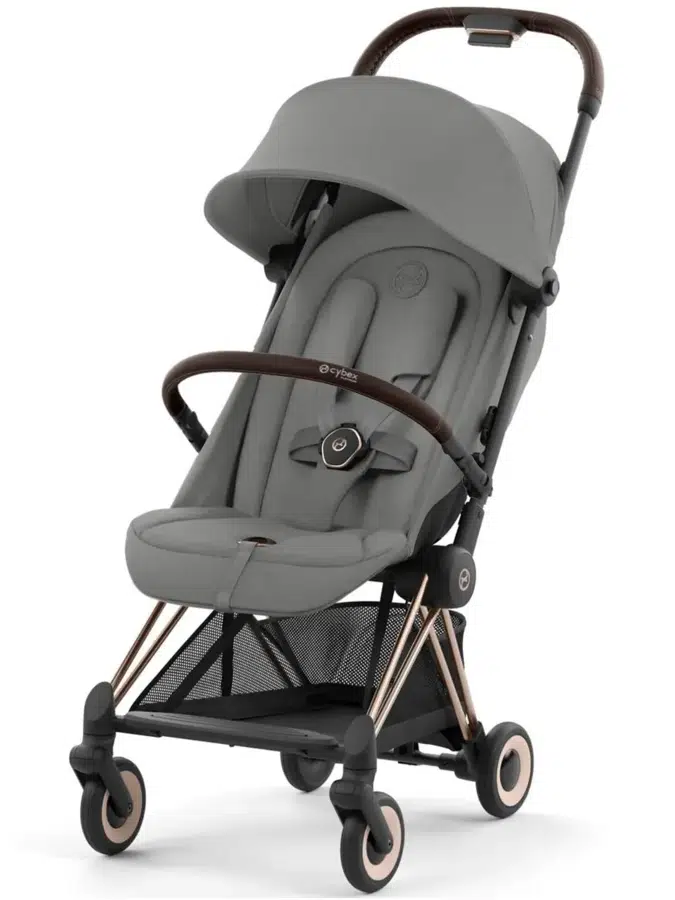 Коляска прогулочная Cybex Coya Rosegold Mirage Grey с дождевиком и бампером 522005603