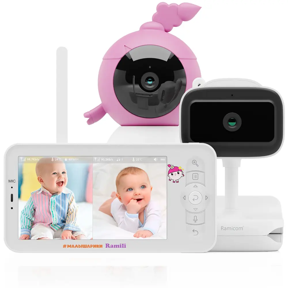 Видеоняня Ramili Baby RV100NUSHAVRC400C Нюша, Малышарики, с креплениями RV100NUSHAVRC400C
