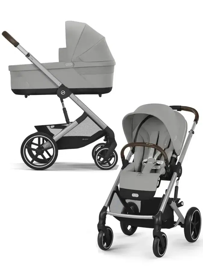 Коляска 2 в 1 Cybex Balios S Lux SLV Stone Grey с дождевиком 524002447