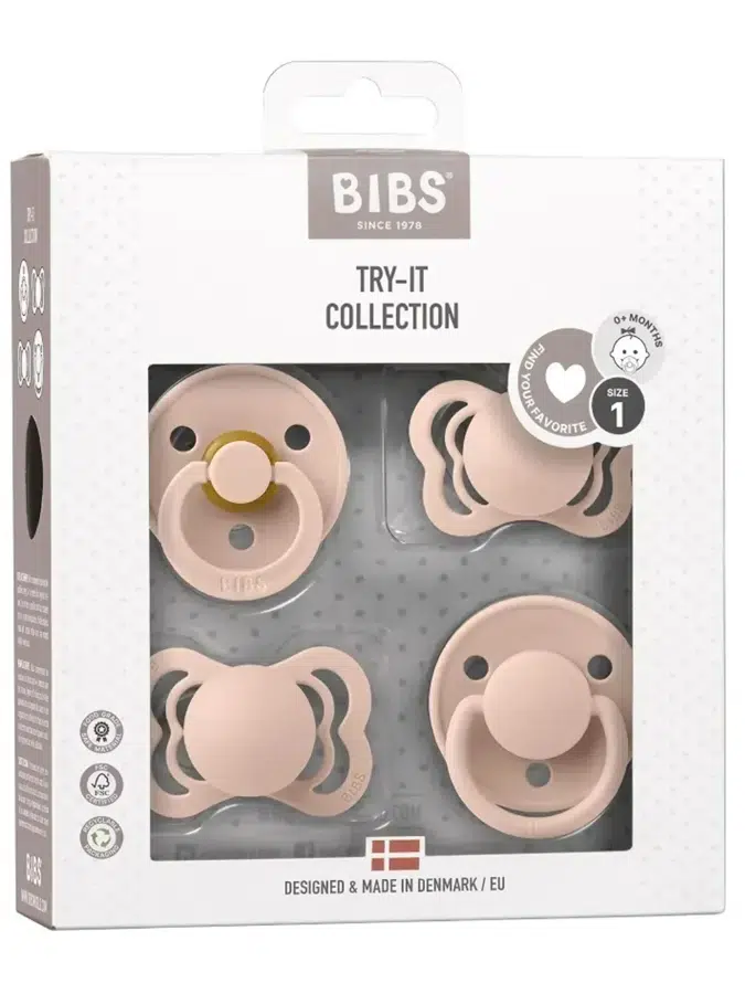 Набор пустышек BIBS Try-it, 4 шт. - Розовый (Blush), 0+ мес. 91341