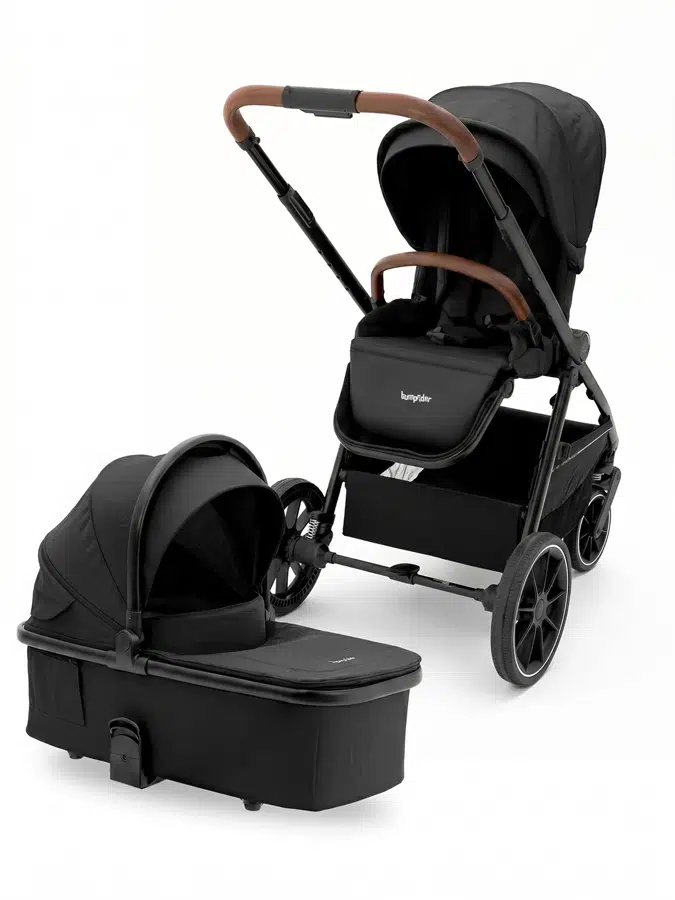 Коляска 2 в 1 Bumprider Atlas, большая люлька, пружинная амортизация Black черный