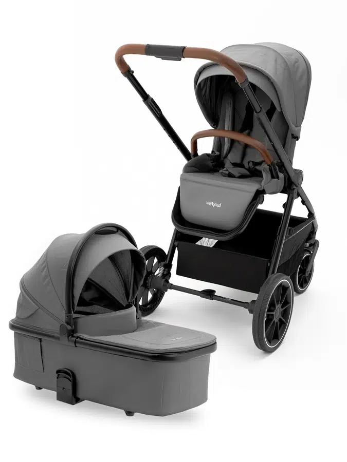 Коляска 2 в 1 Bumprider Atlas, большая люлька, пружинная амортизация Grey серый