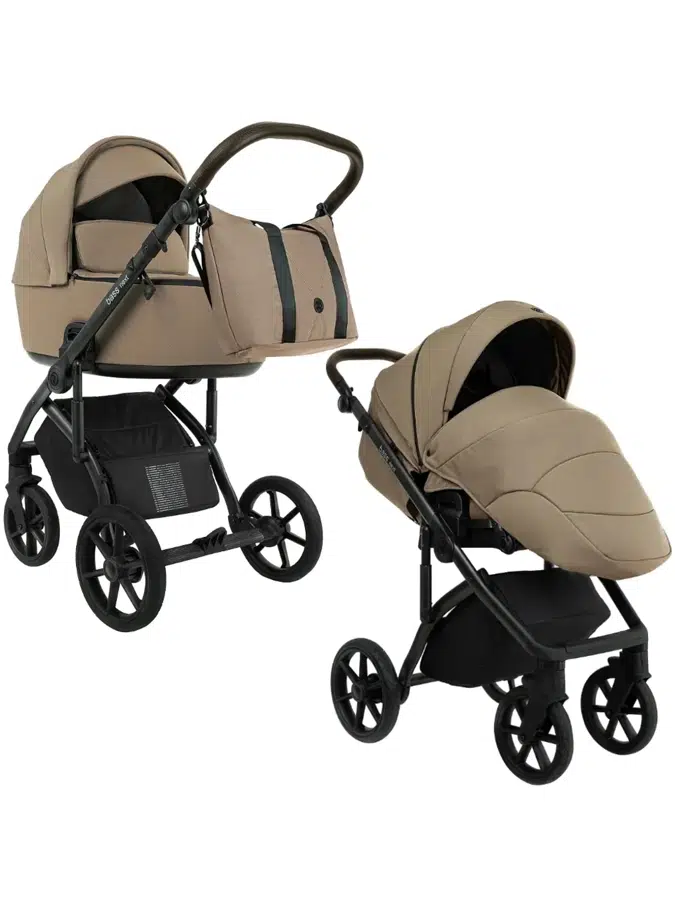 Коляска 2 в 1 Roan BASS Next Mocha Mousse/Black/руч.cappuccino (2 коробки) BSN/42/2