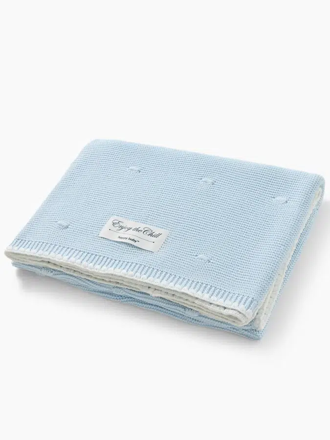 Плед Happy Baby вязаный 100*100 см light blue 87570