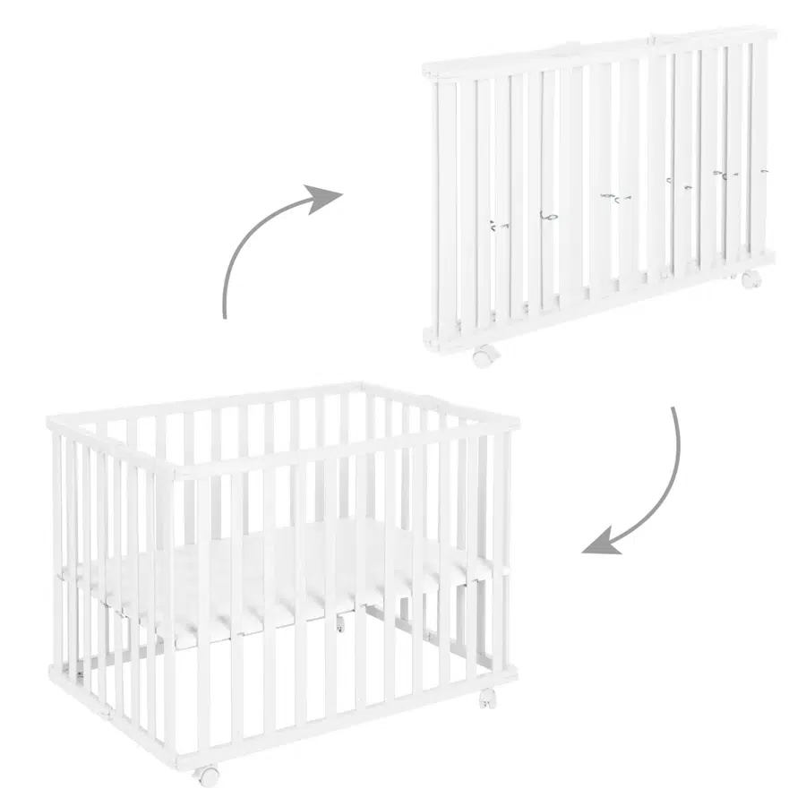 Детский складной манеж ROBA 74 х 100 Foldable playpen, белый 202703WE