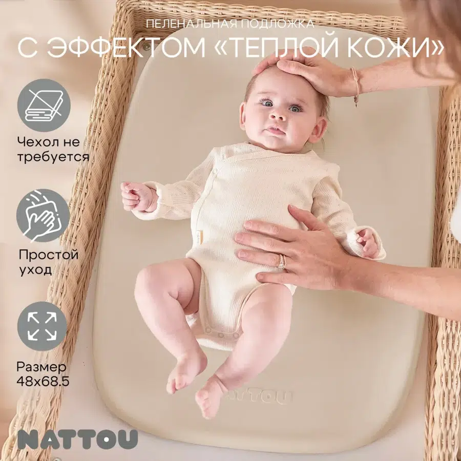 Подложка Nattou пеленальная beige 145060 Витрина