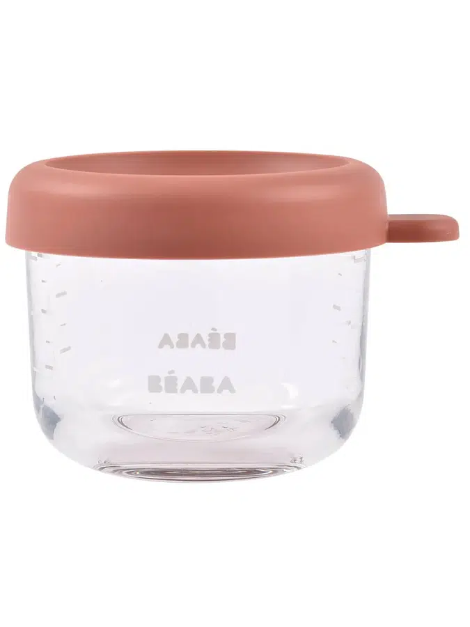 Контейнер Beaba стеклянный, с крышкой, 150мл, д/хранения продуктов TERRACOTTA 914017