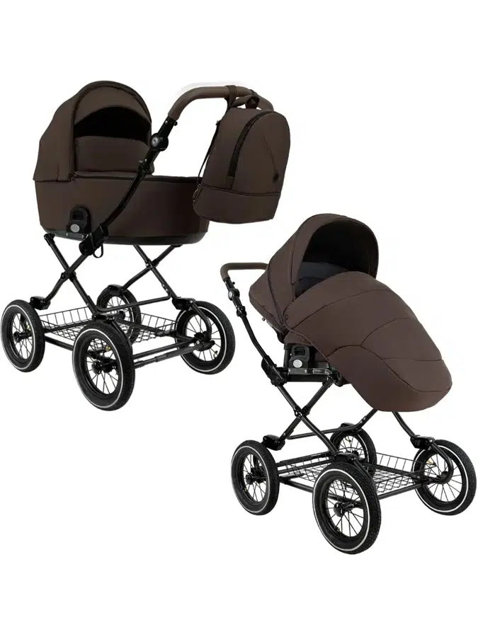 Коляска 2 в 1 ROAN Bass Next Classic Turkish Coffe/Black/12d/руч.Cappuccino (2 коробки) BNC/83/2
