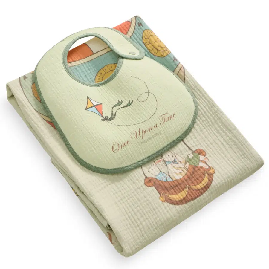 Набор Happy Baby пеленка и нагрудник для детей mint 87571