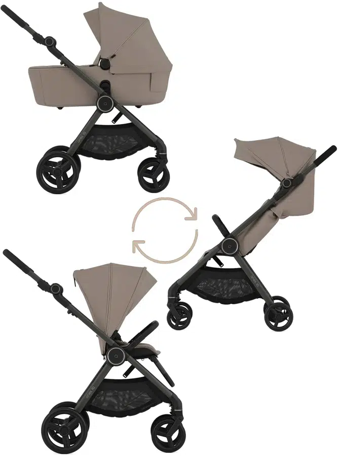 Коляска 2 в 1 ANEX iQ Basic бежевый (Linen) (IQ-18) + багги, с рождения до 22 кг