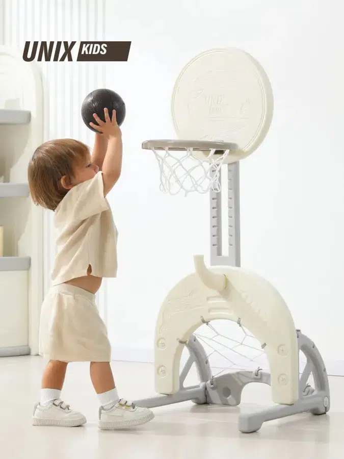 Стойка баскетбольная "UNIX Kids Ocean Grey", 4 в 1, для дома и улицы