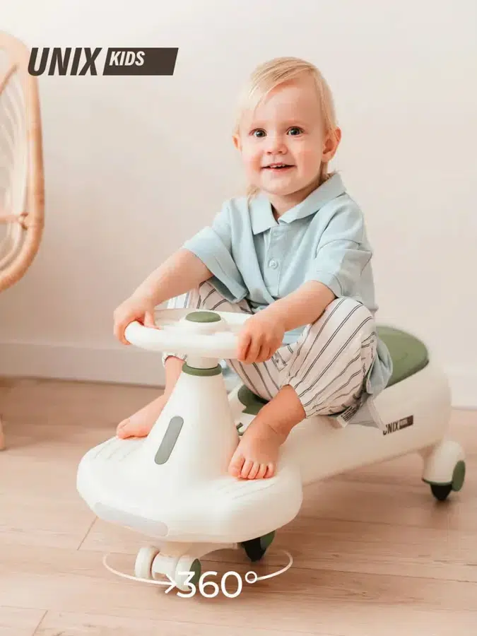 Толокар UNIX Kids Bibicar V2 Green PTBBCAR1V2GN, бесшумные колеса, музыка