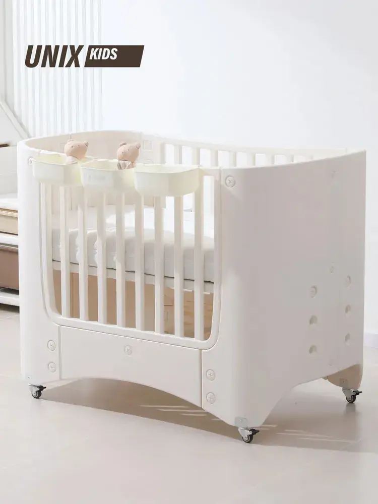 Кроватка детская UNIX Kids 120*60 Premium White с матрацем PBCRIB3H2TWT