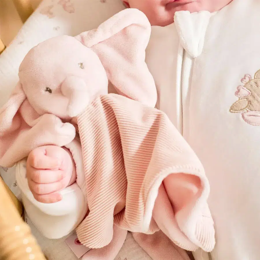Игрушка мягкая-комфортер Nattou Doudou большая FANFAN Слонёнок вельвет pink 759144
