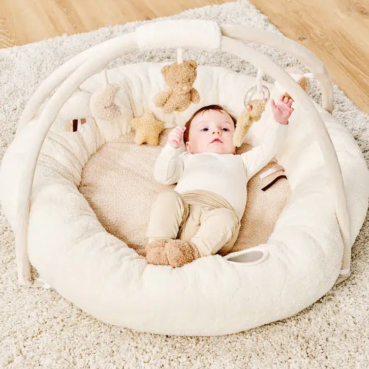 Коврик детский игровой круглый Nattou TEDDY с арками ecru 856409
