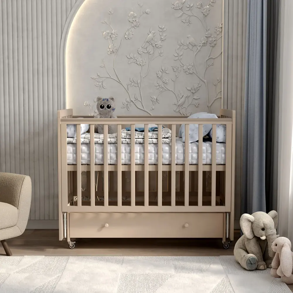 Кровать ANTEMI Classic Sleep 120х60 с ящиком-маятником капучино НИК 22к