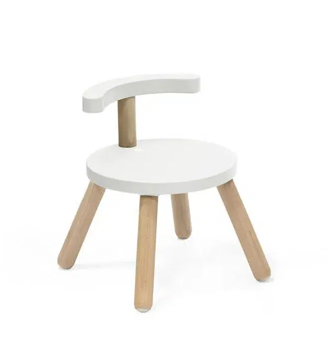 Стульчик Stokke для кормления и игр MuTable Белый (White) 627101, дерево, от 1.5 лет, 23-29см