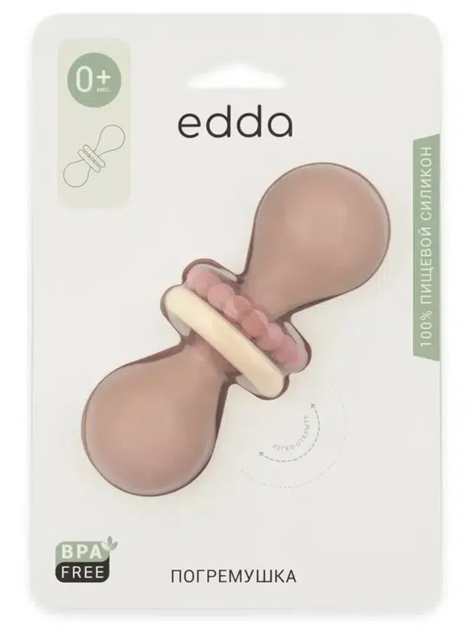 Погремушка edda Гантеля Пудра SBR-01002