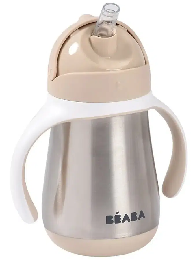Поильник термос Beaba ST STEEL STRAW CUP 250 мл clay 913633