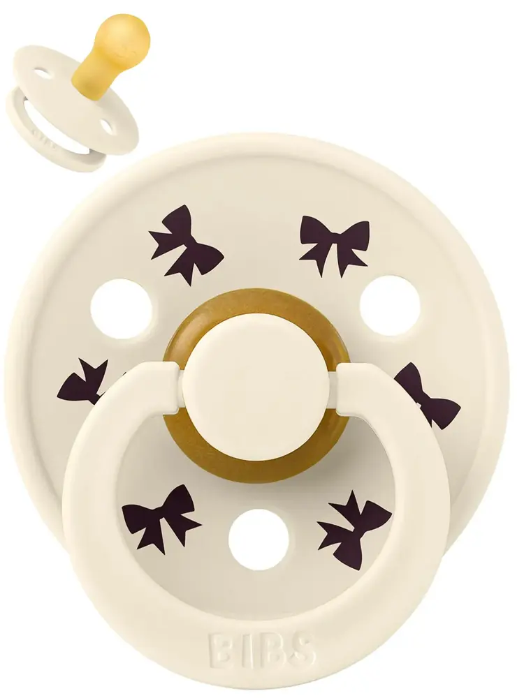Пустышка латексная BIBS Colour Holiday - Bow - Кремовый/Сливовый (Ivory/Plum), 0+ мес. 10027216
