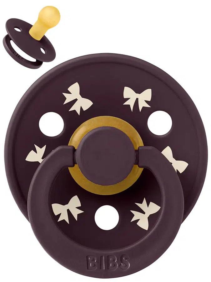 Пустышка латексная BIBS Colour Holiday - Bow - Сливовый/Кремовый (Plum/Ivory), 0+ мес. 10027335