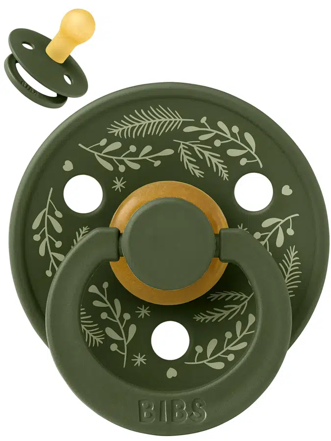 Пустышка латексная BIBS Colour Holiday - Leaf - Темно-зеленый/Шалфей (Hunter Green/Sage), 0+ мес. 10027218