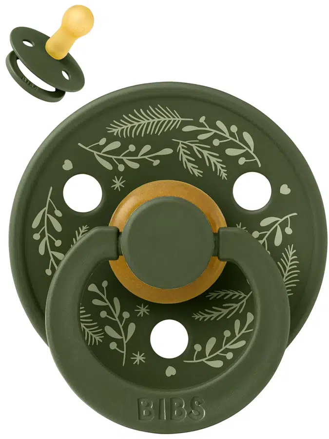 Пустышка латексная BIBS Colour Holiday - Leaf - Темно-зеленый/Шалфей (Hunter Green/Sage), 6+ мес. 20027218