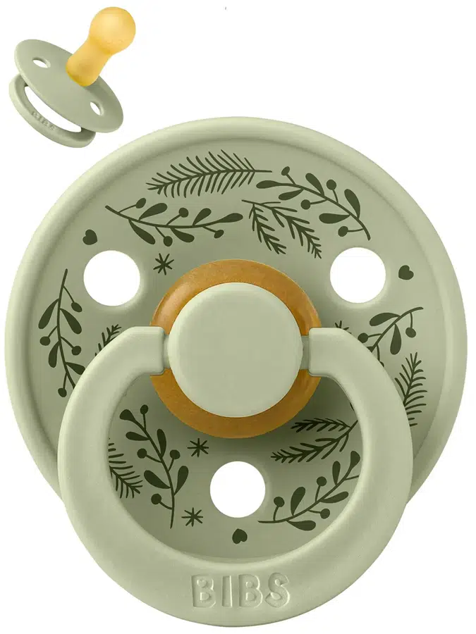 Пустышка латексная BIBS Colour Holiday - Leaf - Шалфей/Темно-зеленый (Sage/Hunter Green), 6+ мес. 20027250
