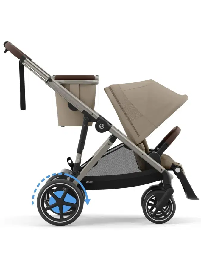 Коляска прогулочная Cybex E-Gazelle S TPE Almond Beige с корзиной 524000547