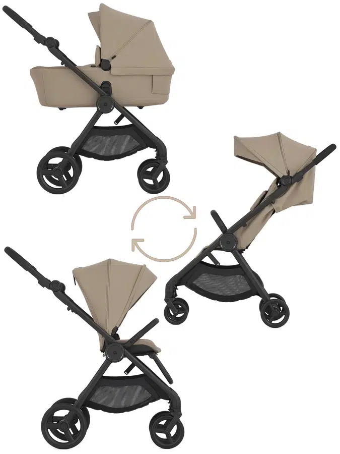 Коляска 2 в 1 ANEX iQ Basic кремовый Honey (IQ-24) + багги, с рождения до 22 кг
