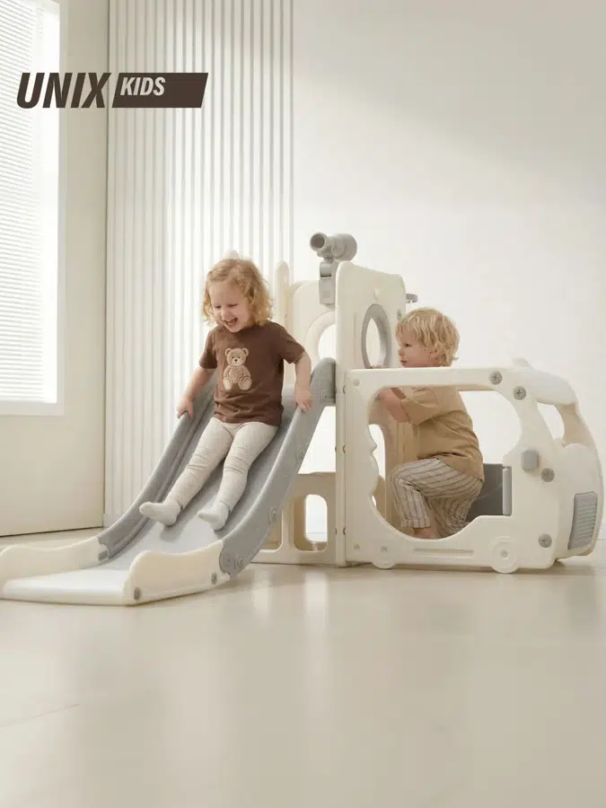 Комплекс игровой с горкой UNIX Kids Super Bus Grey PSLSUPERBUSGRY