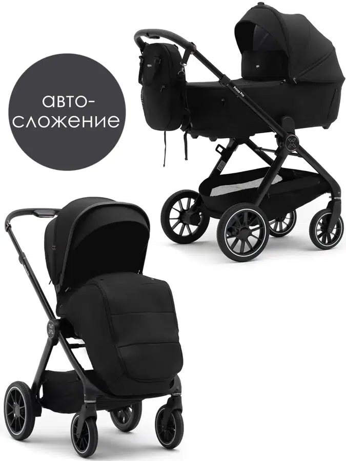 Коляска 2 в 1 AGEX Prima Pro 2025 черный (black)