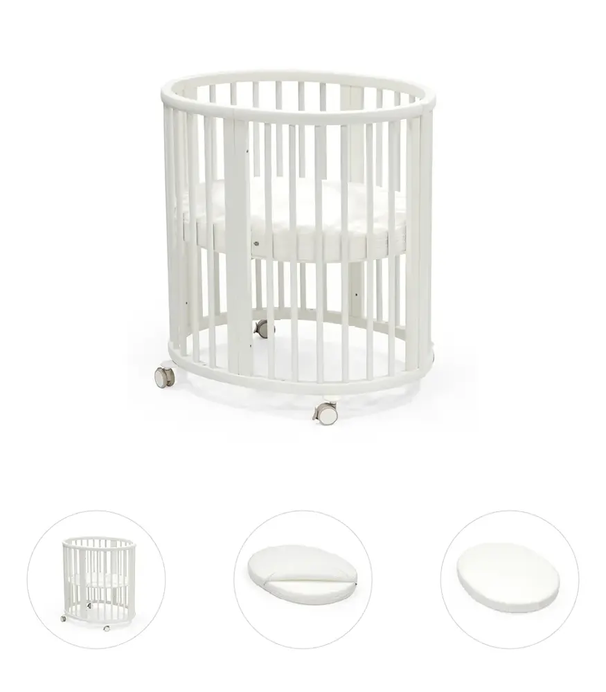 Комплект Stokke 3 предмета белый (white): Люлька Sleepi Mini + Матрасик + Простыня