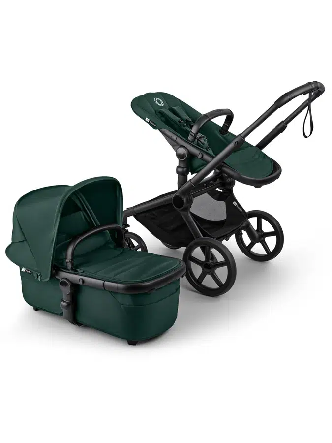 Коляска 2в1 Bugaboo Fox 5 Renew complete, черный/зеленый/зеленый (black/fern green-fern green)