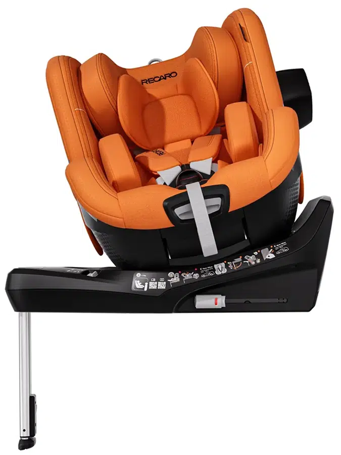 Автокресло 0+/1 RECARO Toron 1, оранжевый (vibrant orange), вес 0-18кг, рост 40-105см, с рождения до 4лет, поворотное, ISOFIX