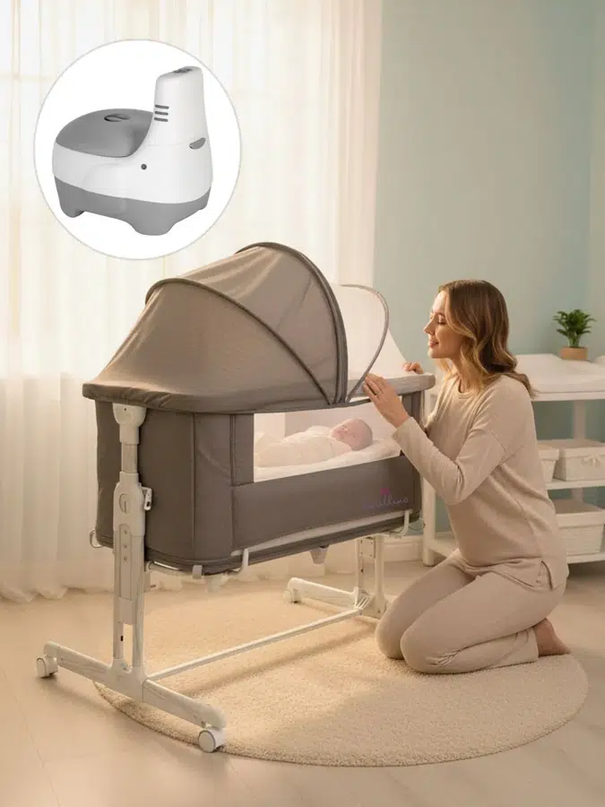 Люлька приставная Fiorellino светло-серый (light gray) BSB001 + Горшок Fiorellino Elephant Слоник BP051