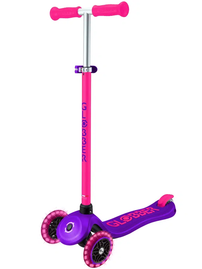 Самокат Globber Primo Plus lights neon, розовый неон