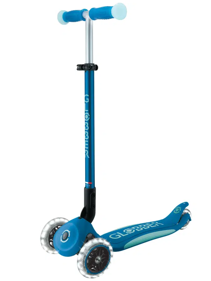 Самокат Globber Elite Glow Lights, синий
