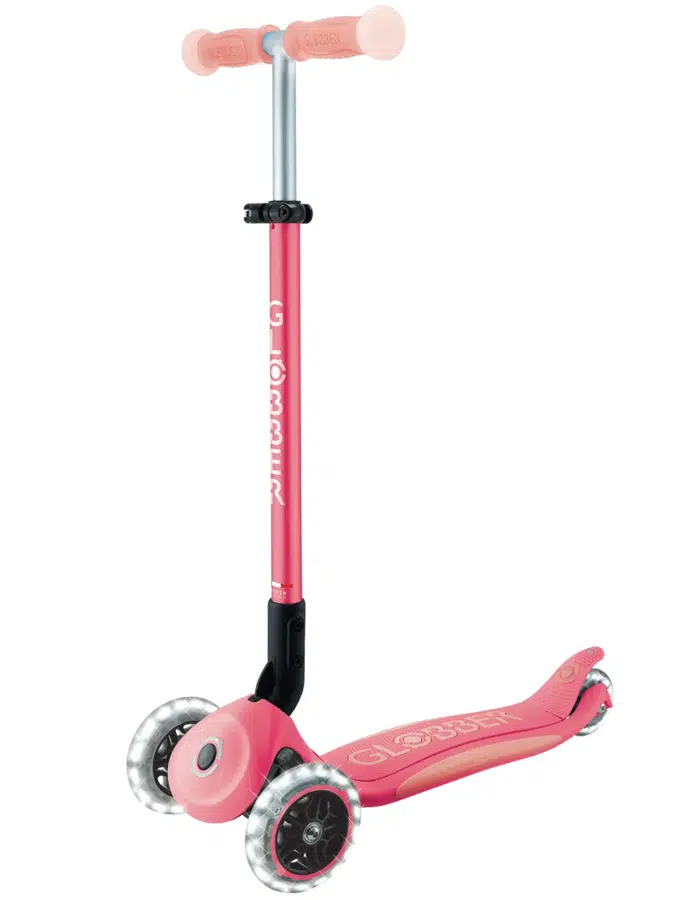 Самокат Globber Elite Glow Lights, розовый