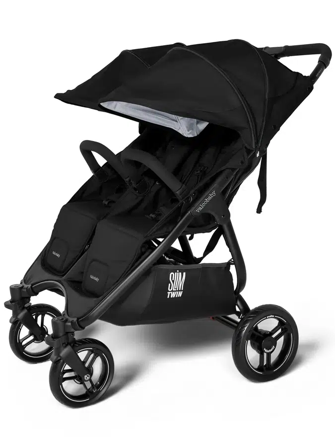 Коляска прогулочная для двойни Valco baby Slim Twin (серия 2), черный (pitch)